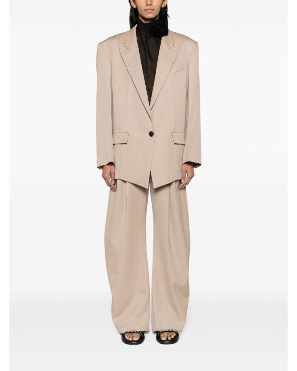 The Attico Natural Single Breasted Blazer