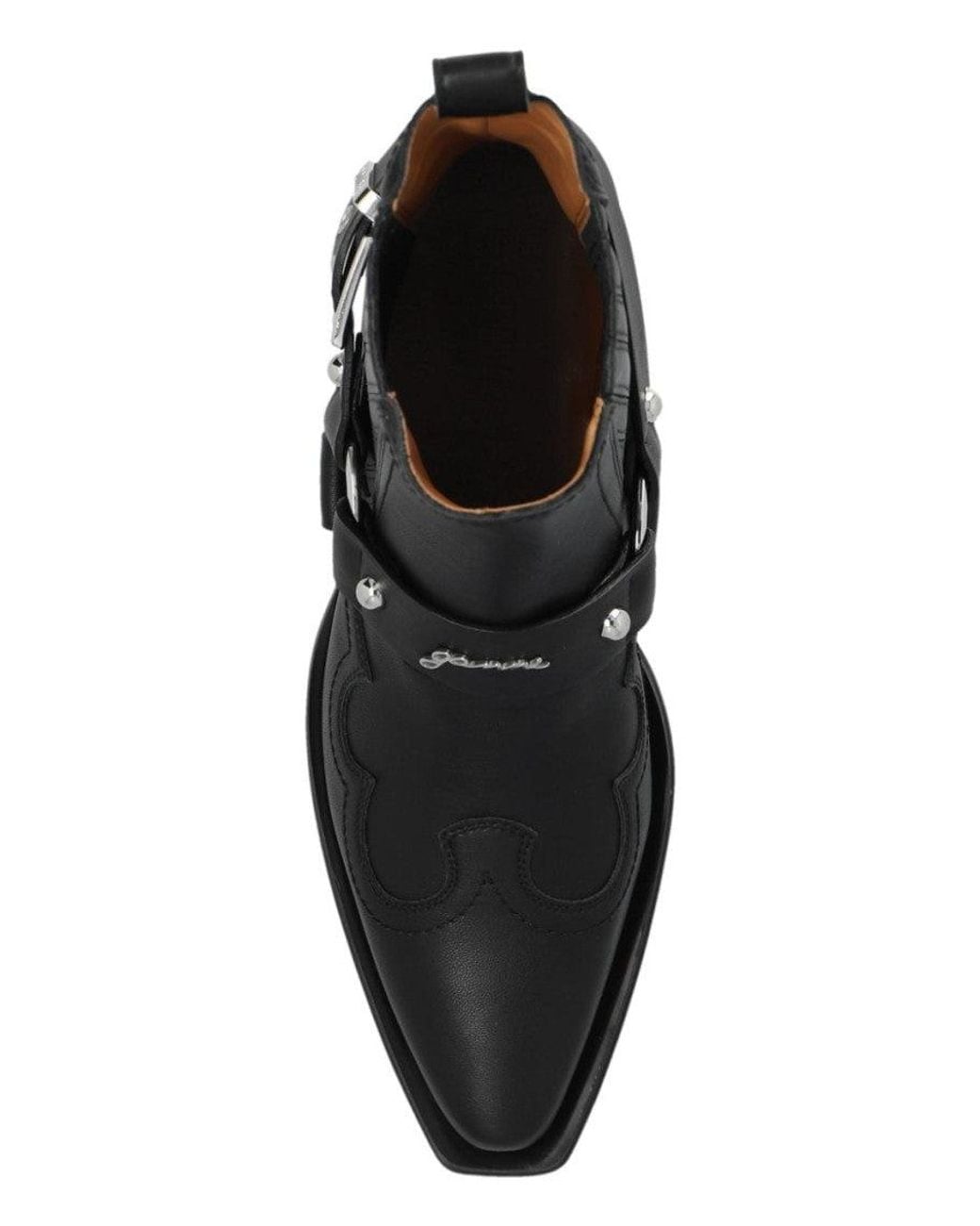 Ganni Black Leather Chelsea Boots