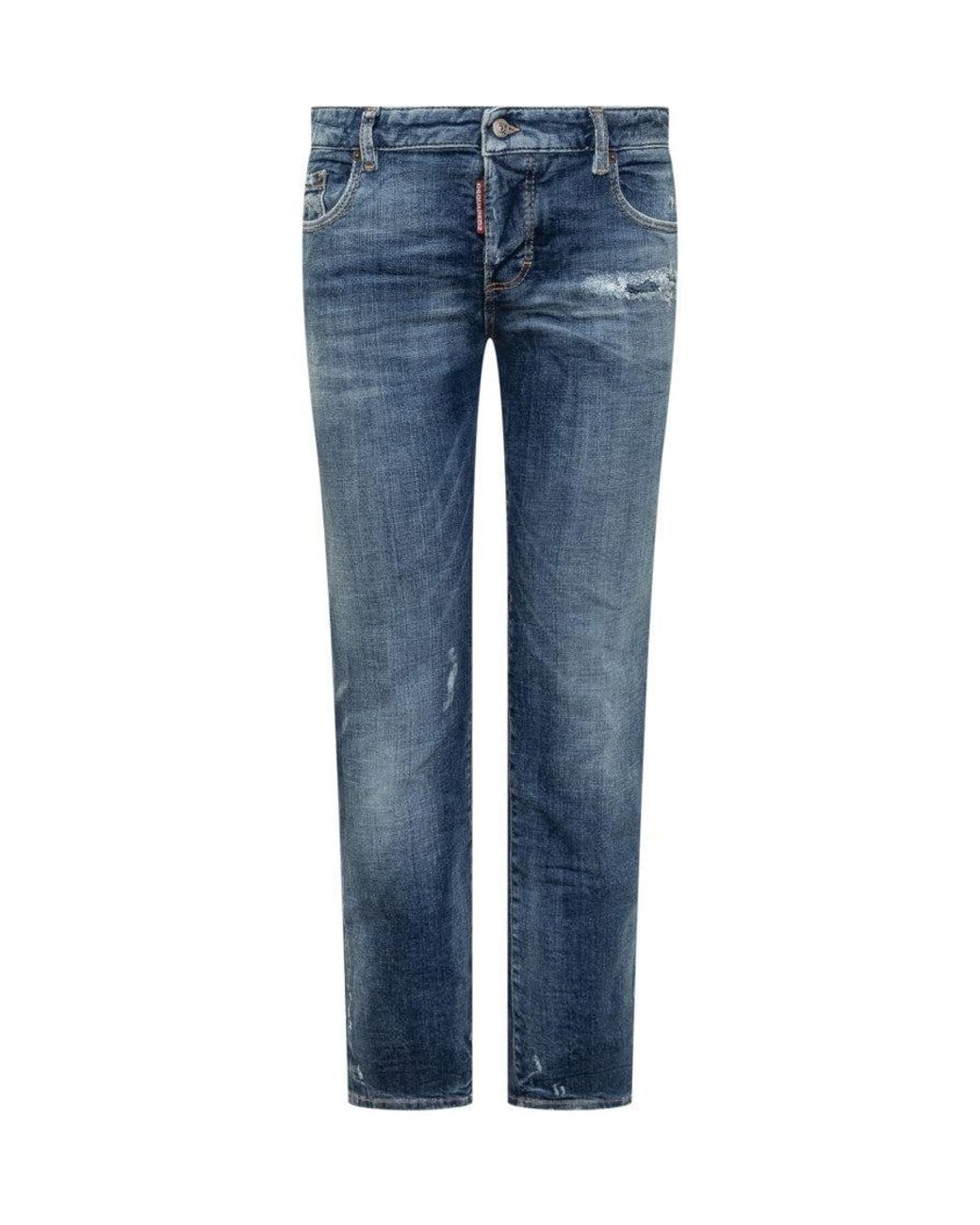 DSquared² Blue Straight Mid Rise Jeans