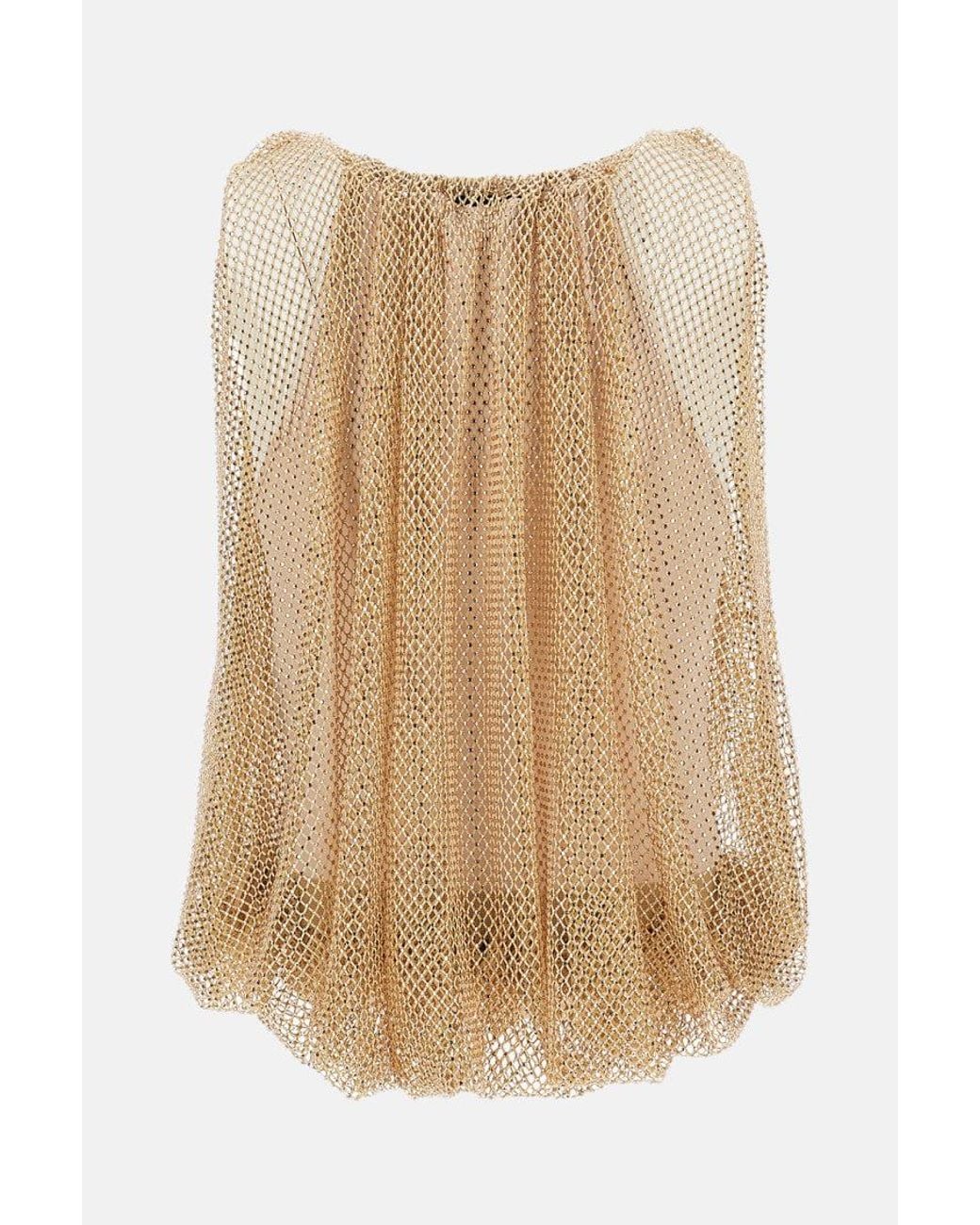 Sportmax Natural Golden Crew Neck Top