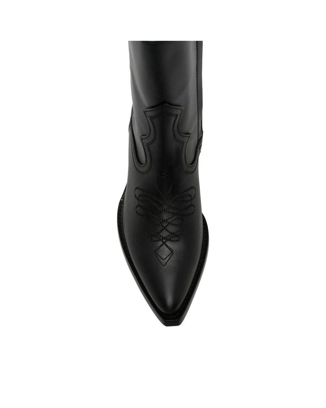 Amiri Black Embroidered Western Boots