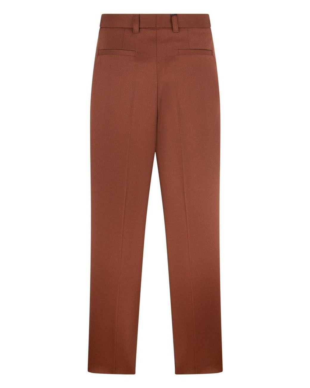 Boss Brown Tailored Pleated Trousers for men