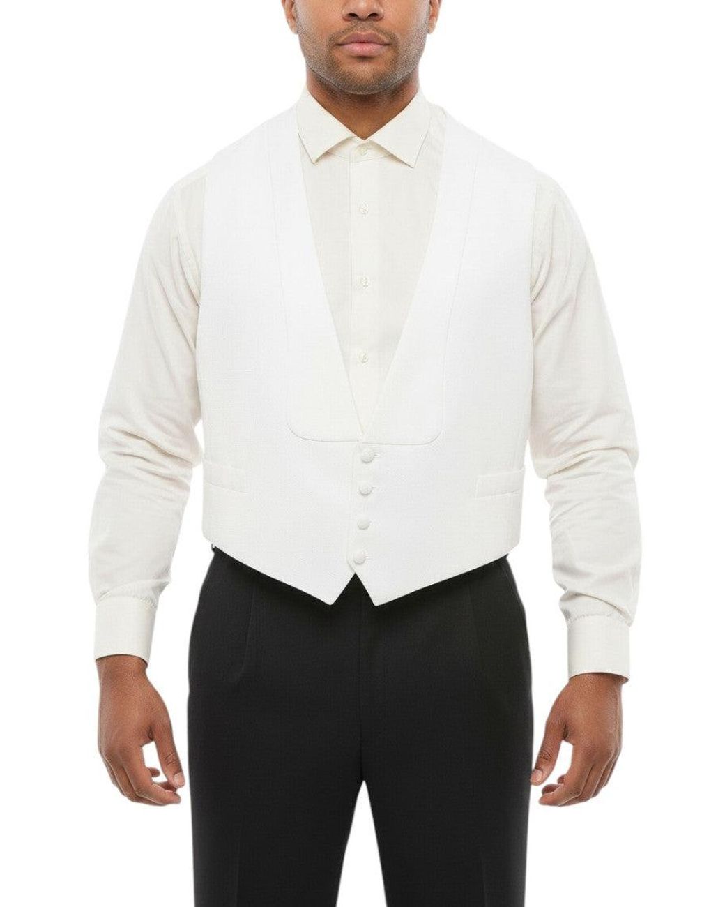 Corneliani White Single Breasted Waistcoat for men
