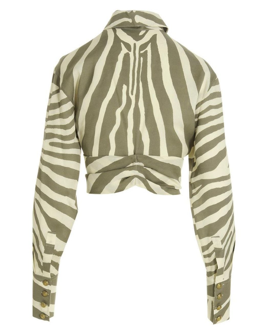 Balmain White Zebra Print Shirt