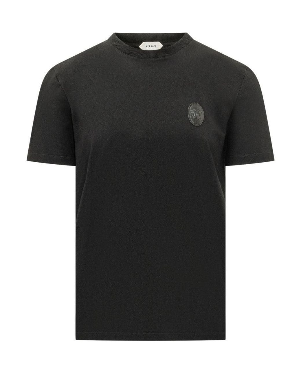 Versace Black Logo Crew Neck T-Shirt for men
