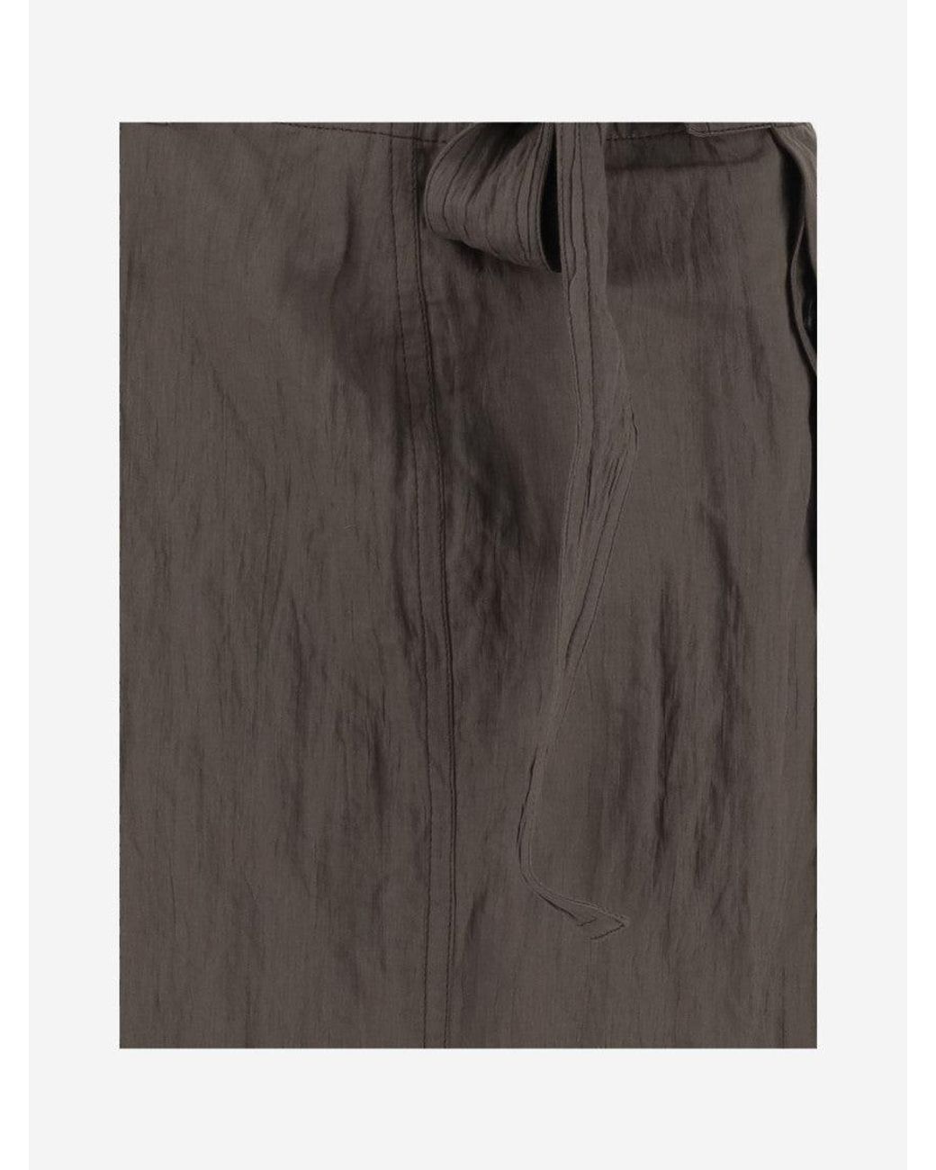 Ferragamo Gray Self-Tied Wrap Midi Skirt