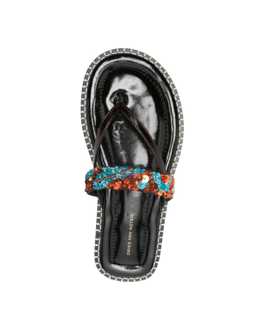 Dries Van Noten Black Embellished Sandals