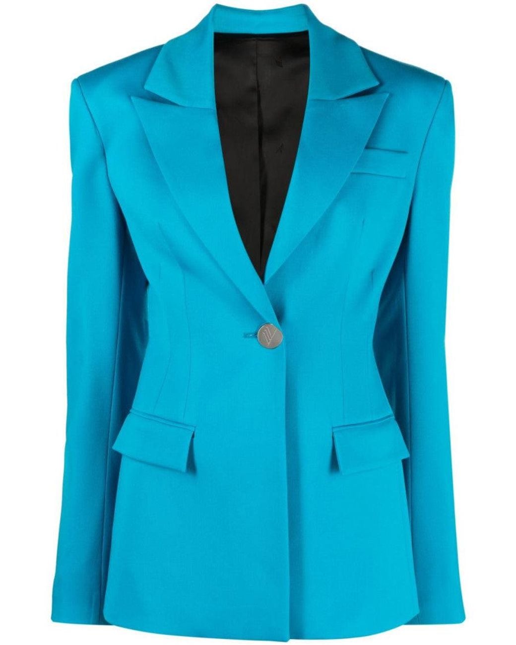 The Attico Blue Single Breasted Blazer