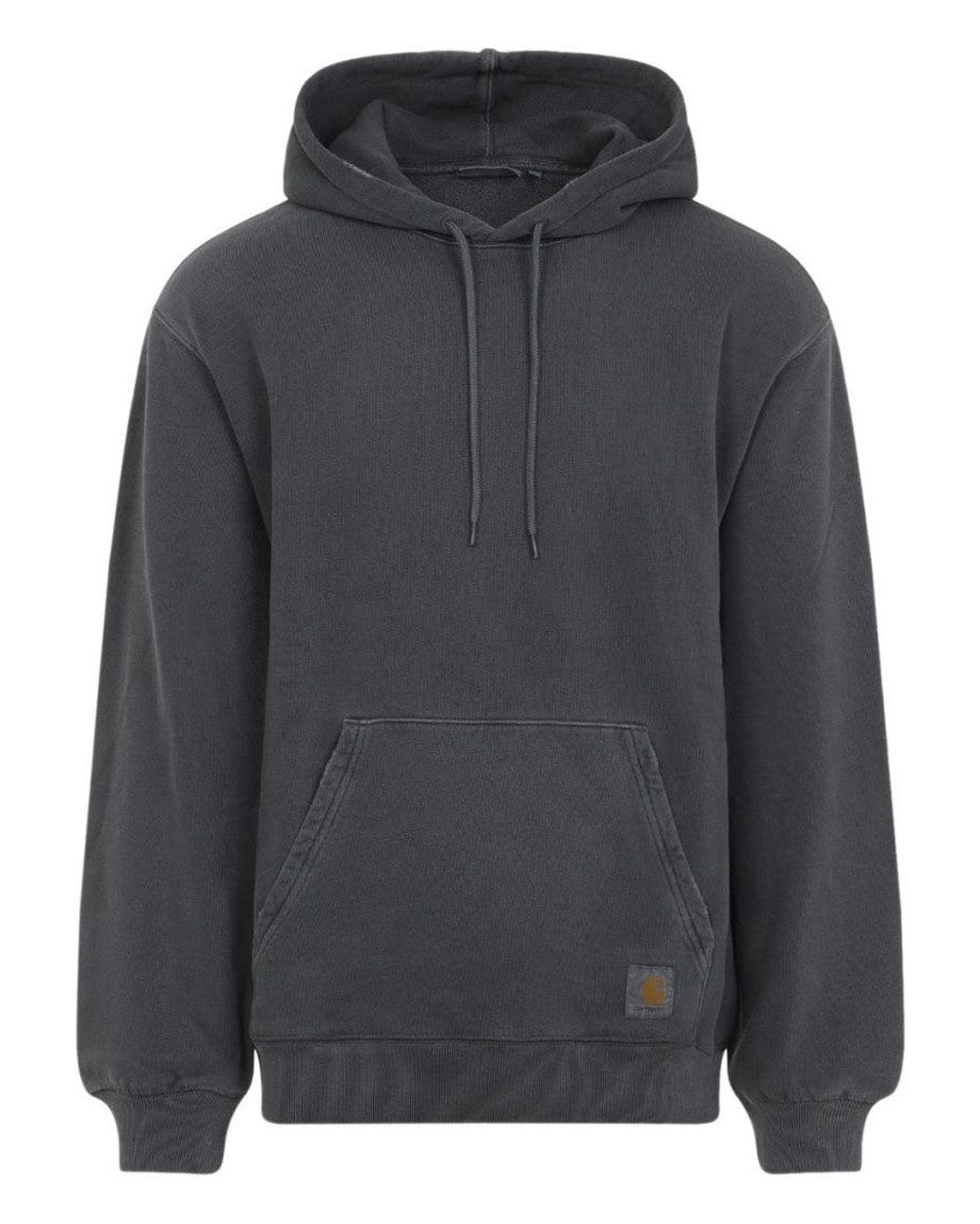 Carhartt Gray Logo Cotton Hoodie for men