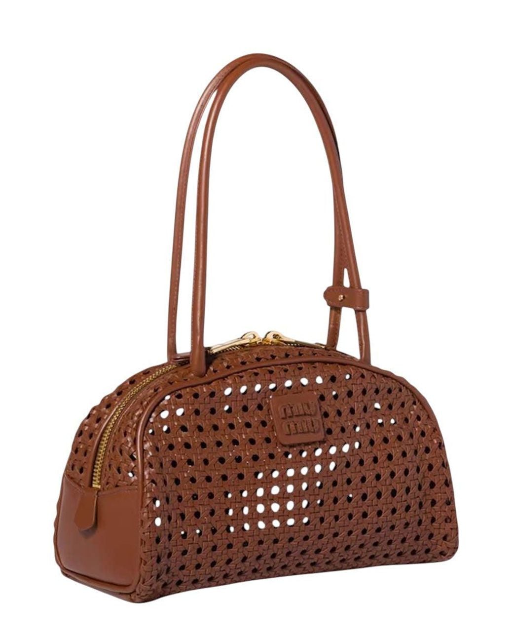 Miu Miu Brown Perforated Medium Shoulder Bag