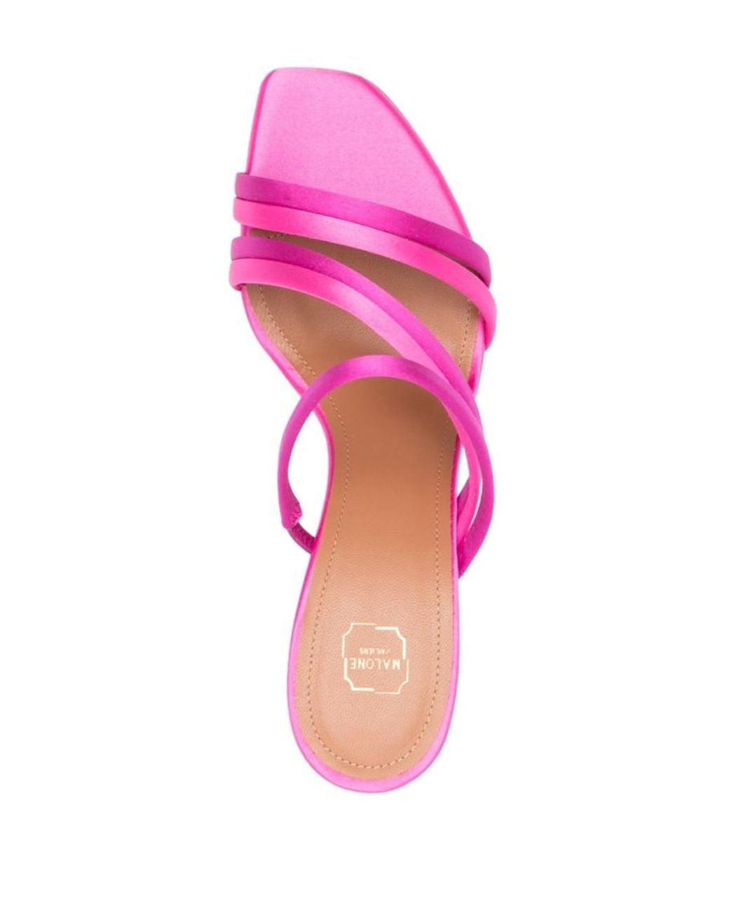 Malone Souliers Pink Tami 90 Satin Mules