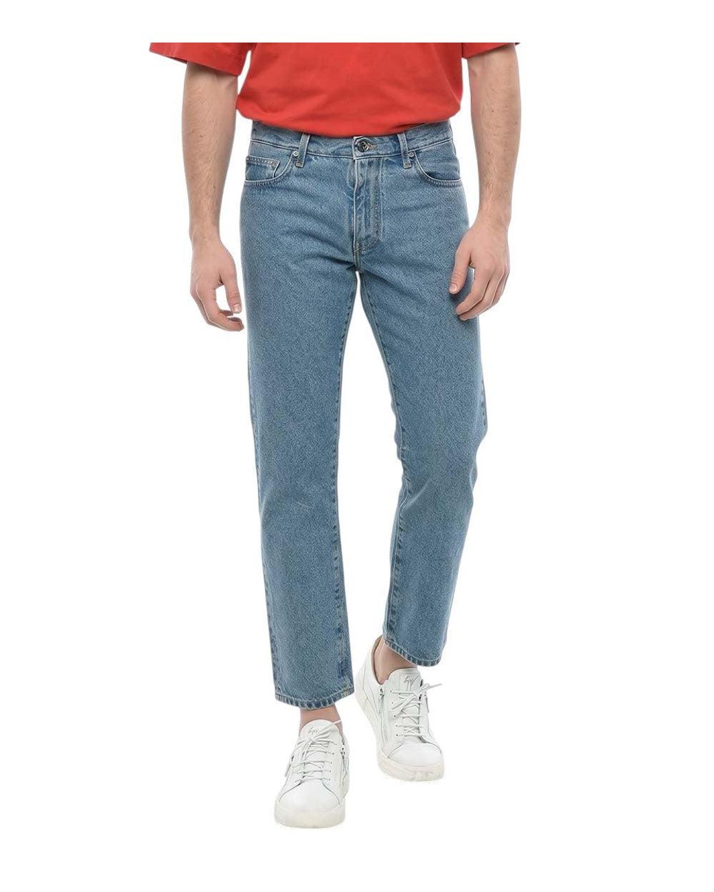 Off-White c/o Virgil Abloh Blue Mid Rise Jeans for men