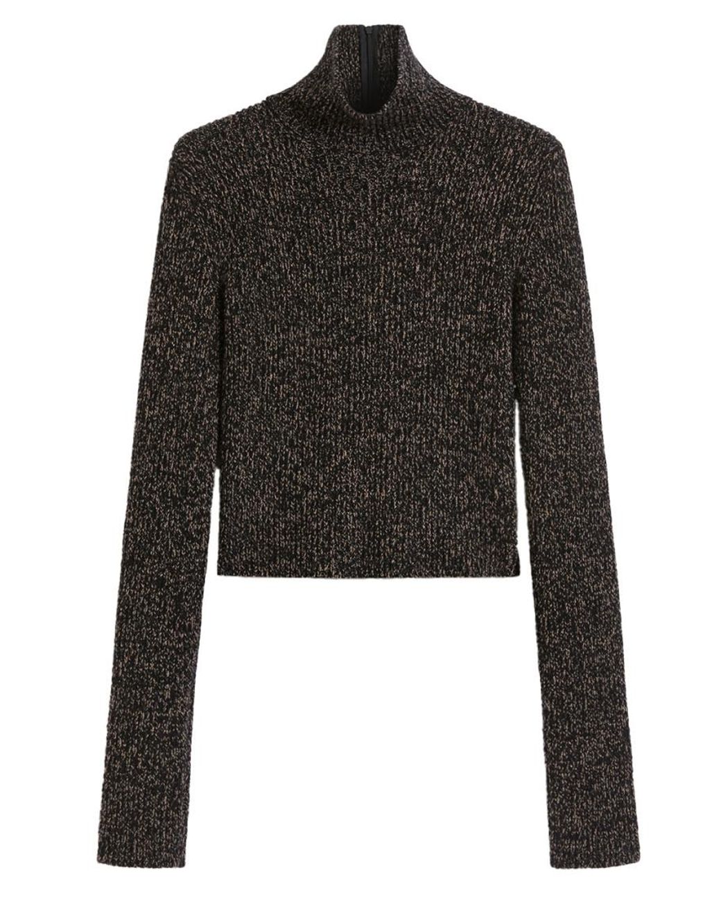 Max Mara Black Mouliné Turtleneck