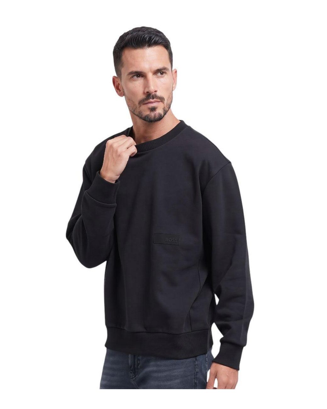 Boss Black Crew Neck Sweatshirt for men