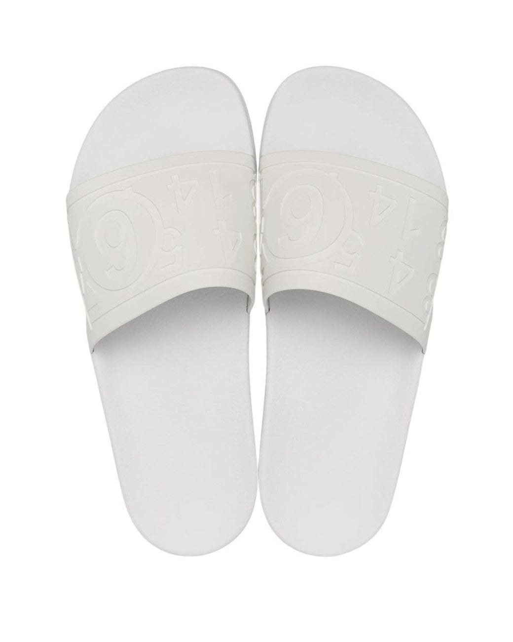 Maison Margiela White Logo Slides