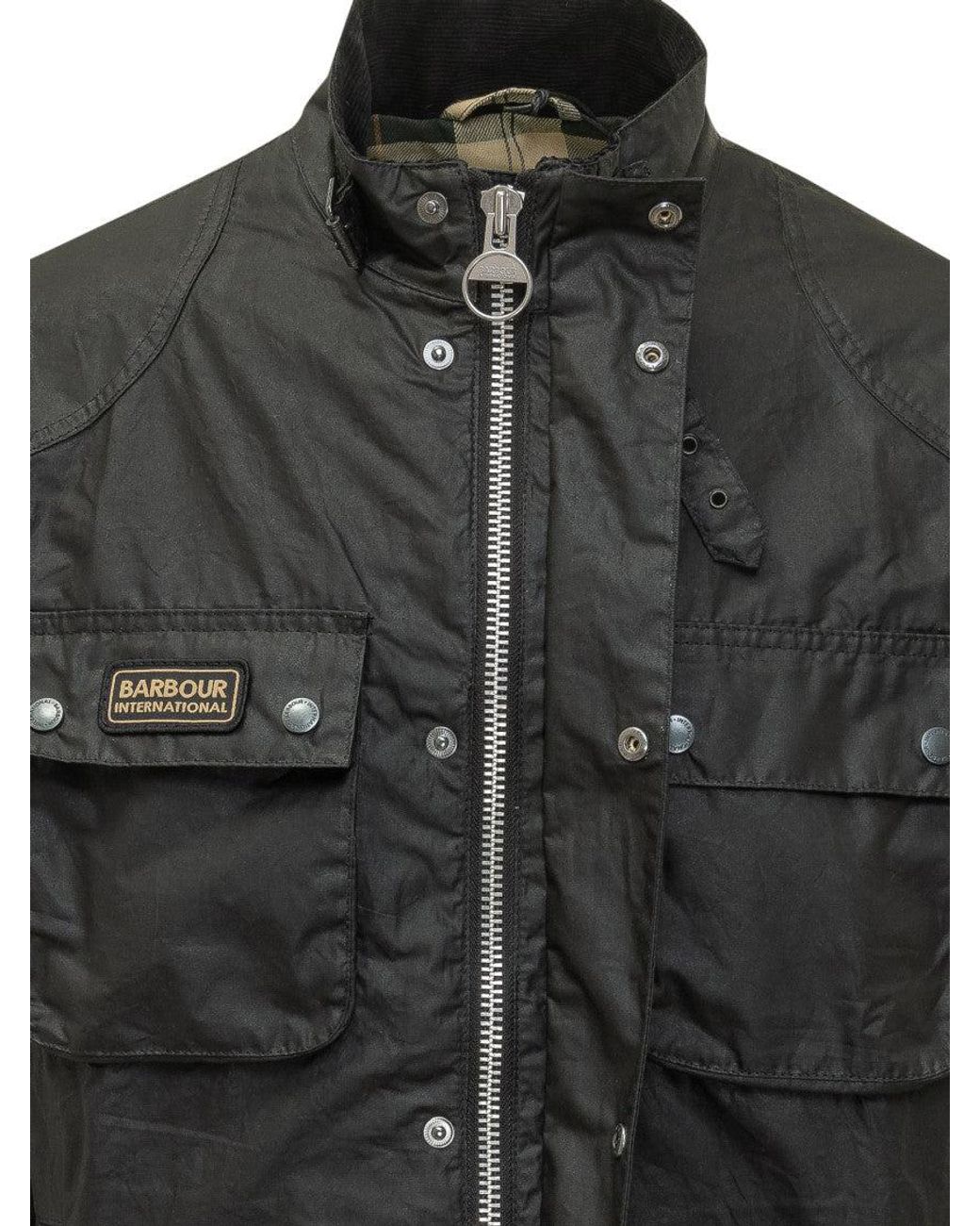 Barbour Black Solid Mandarin Collar Jacket for men