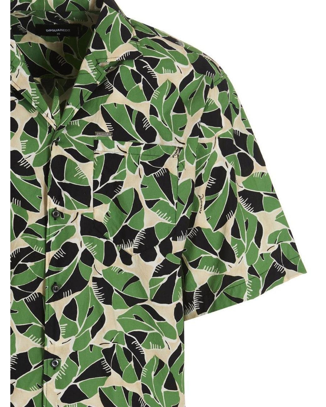 DSquared² Green Regular Printed Shirt for men