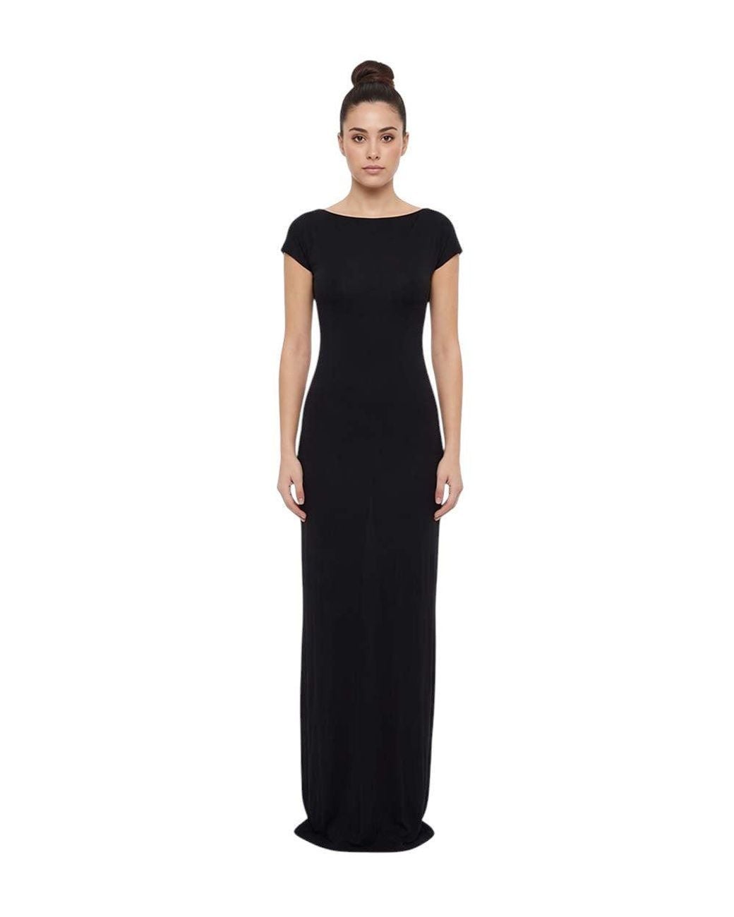 DSquared² Black Boat Neck Full Length Dress