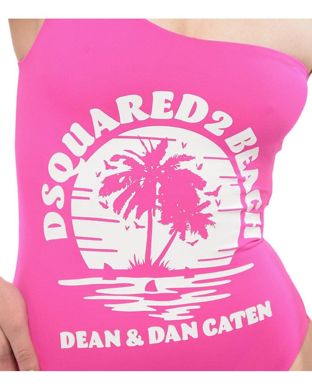 DSquared² Pink Graphic Logo Swimwear