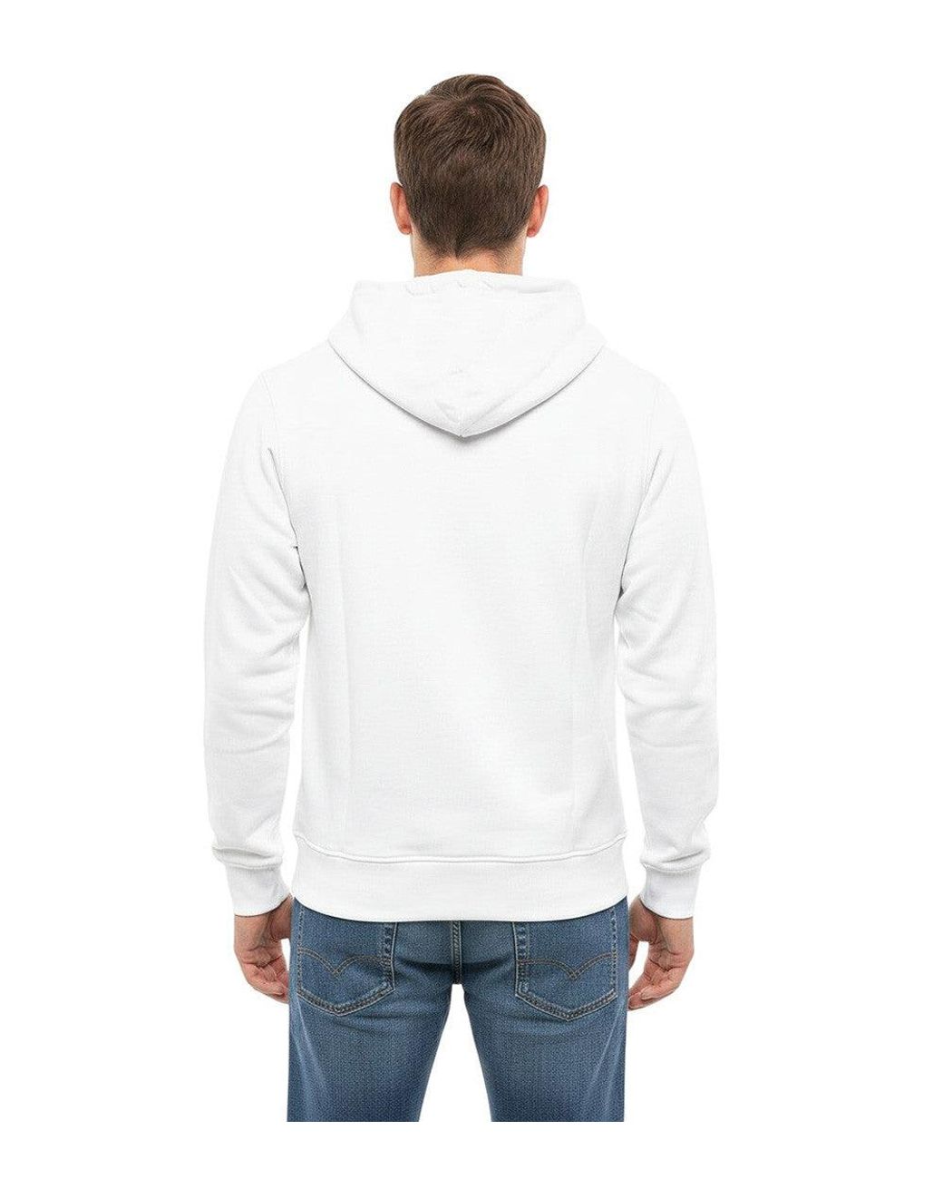 DIESEL White Logo Regular Hoodie for men