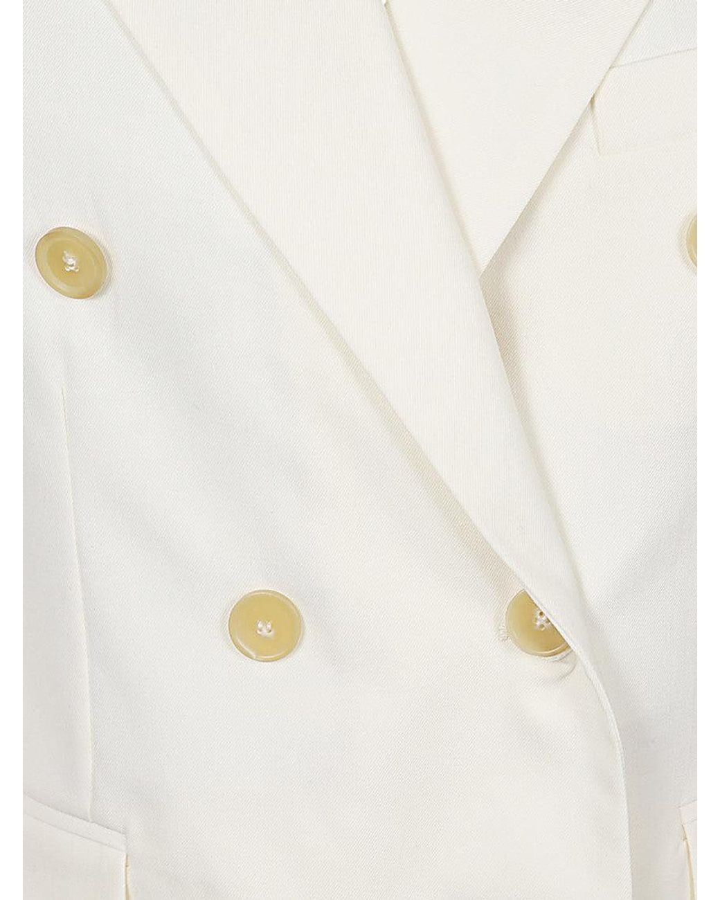 Erika Cavallini Semi Couture White Twill Alberta Blazer