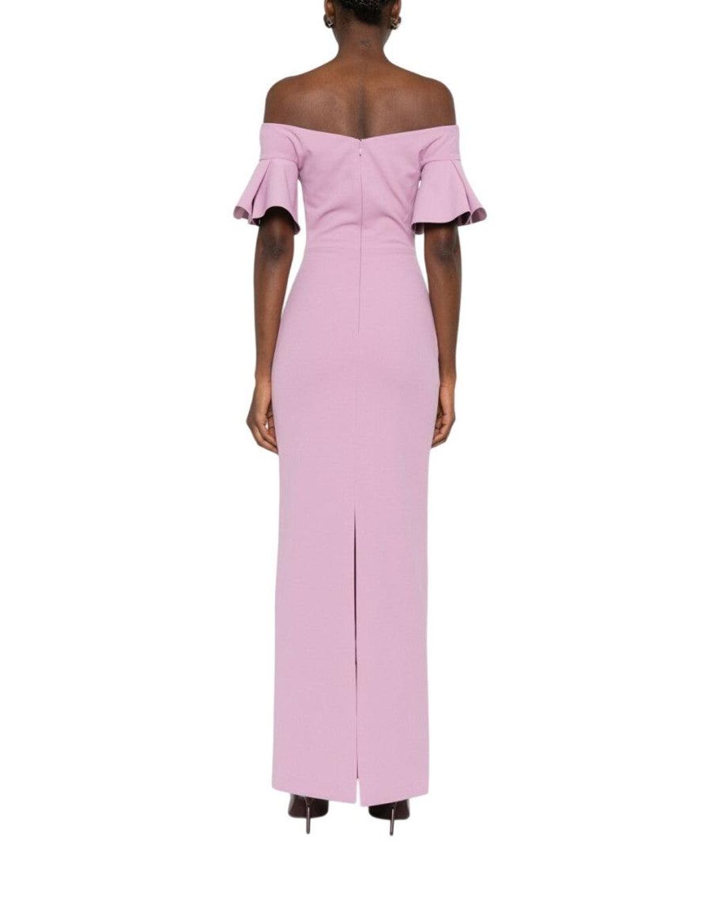 Solace London Pink Off-Shoulder Maxi Dress