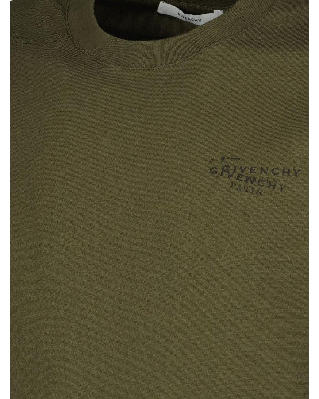 Givenchy Green Cotton T-Shirt for men