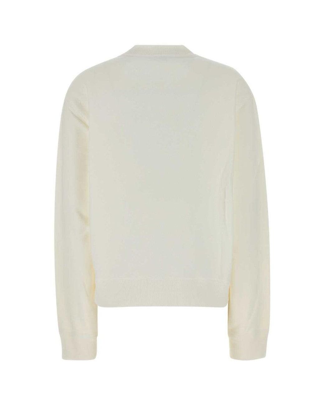 Prada White Logo Crew Neck Sweater