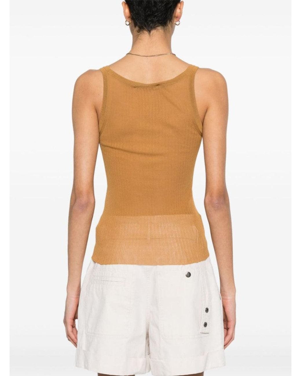 Max Mara Brown Silk Tank Top