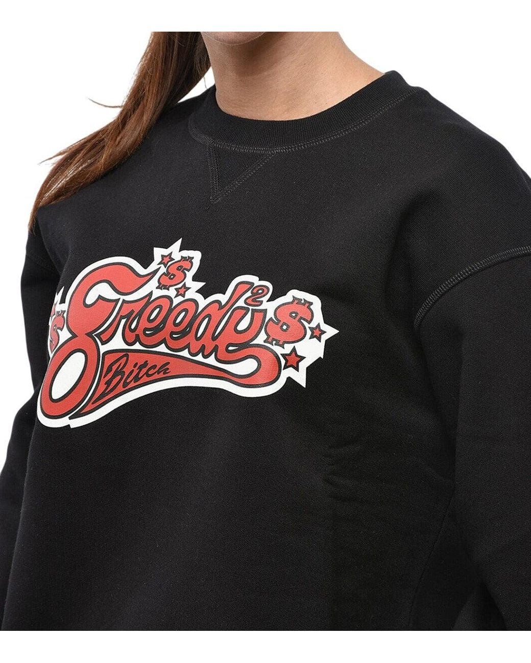 DSquared² Black Graphic Crew Neck Sweatshirt