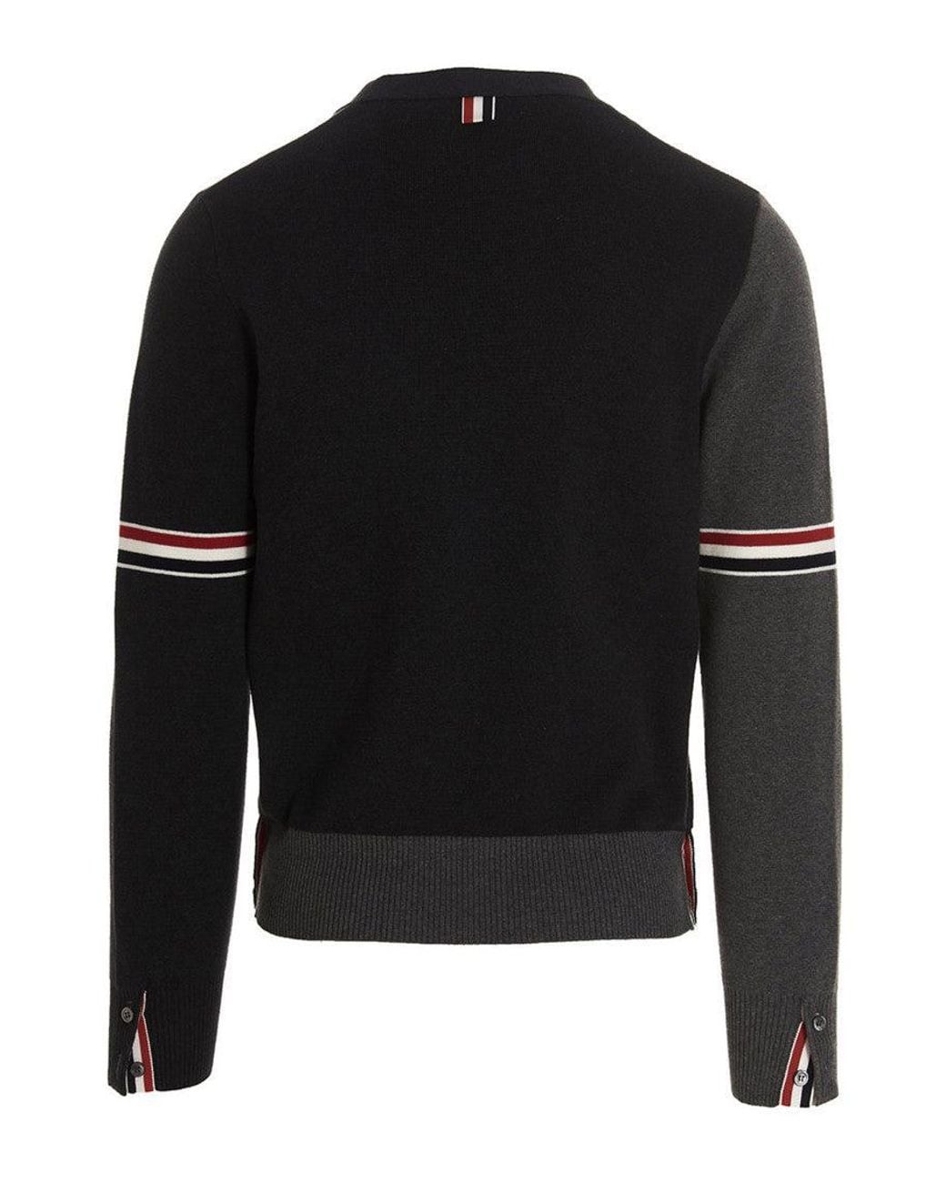 Thom Browne Black Two-Color Cardigan for men
