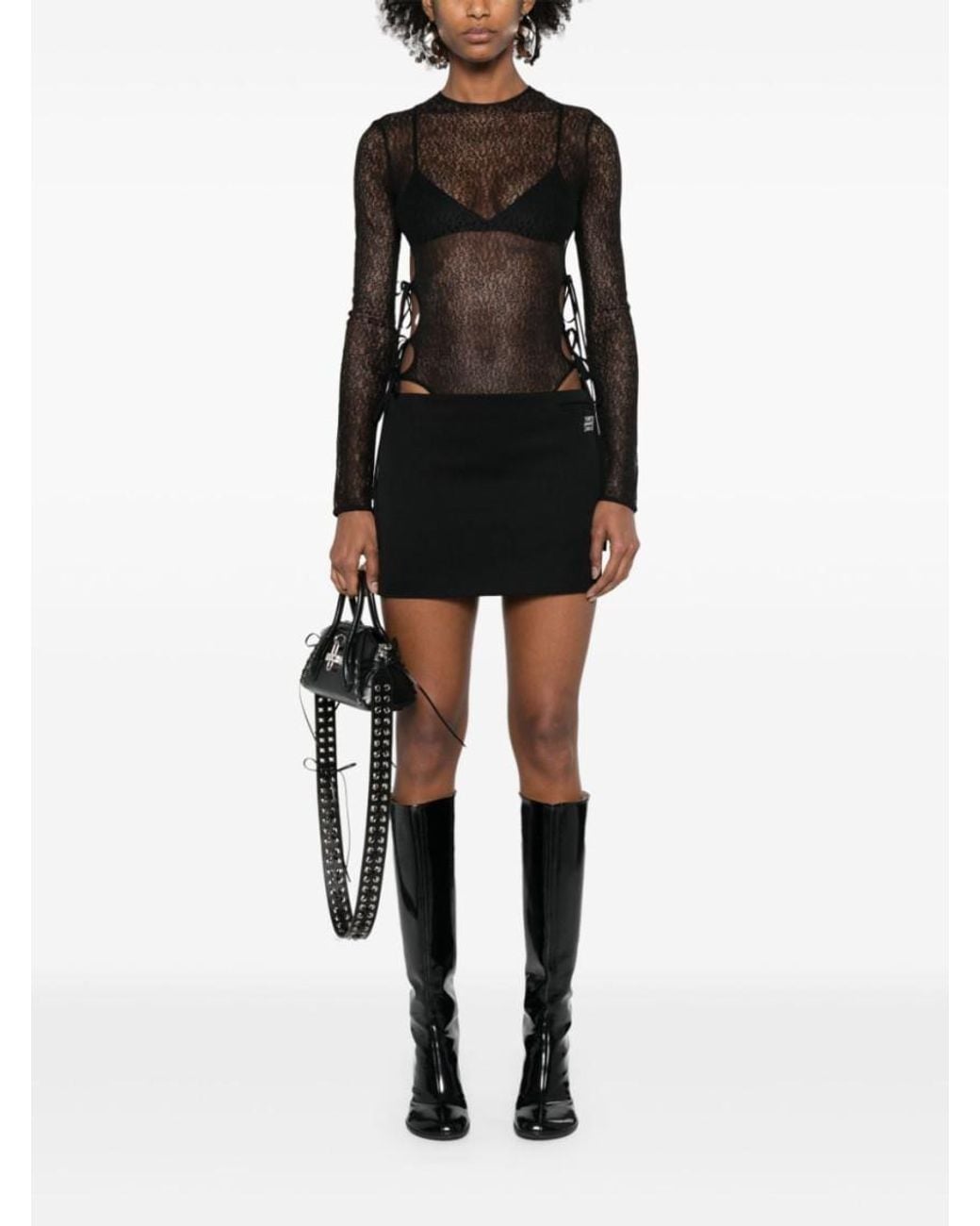 Givenchy Black Wool Mini Skirt