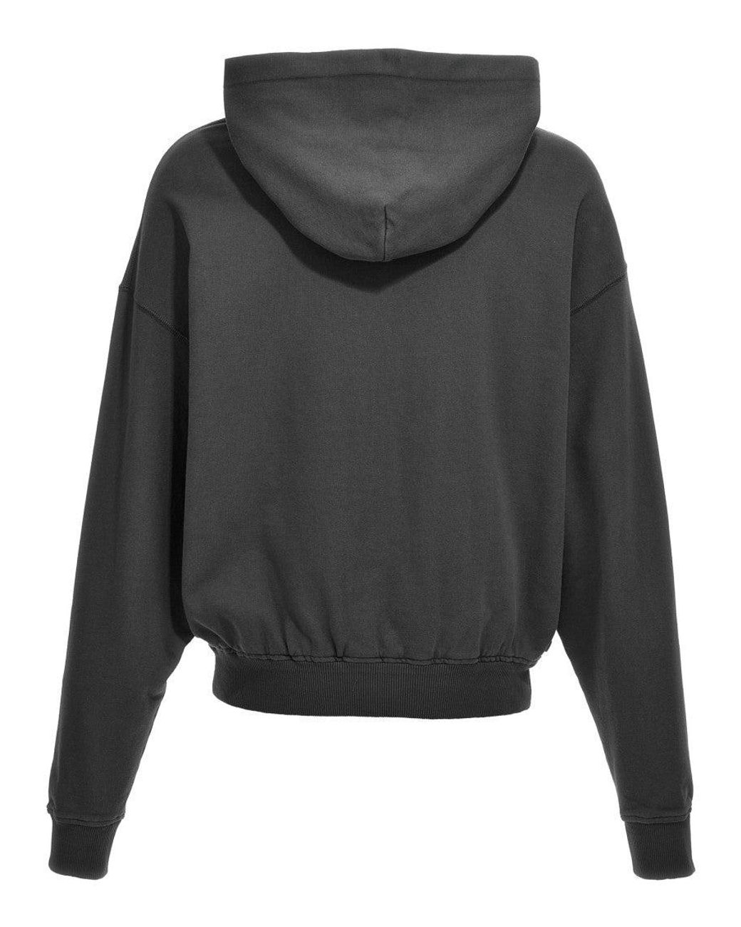 Dolce & Gabbana Gray Logo Print Hoodie for men