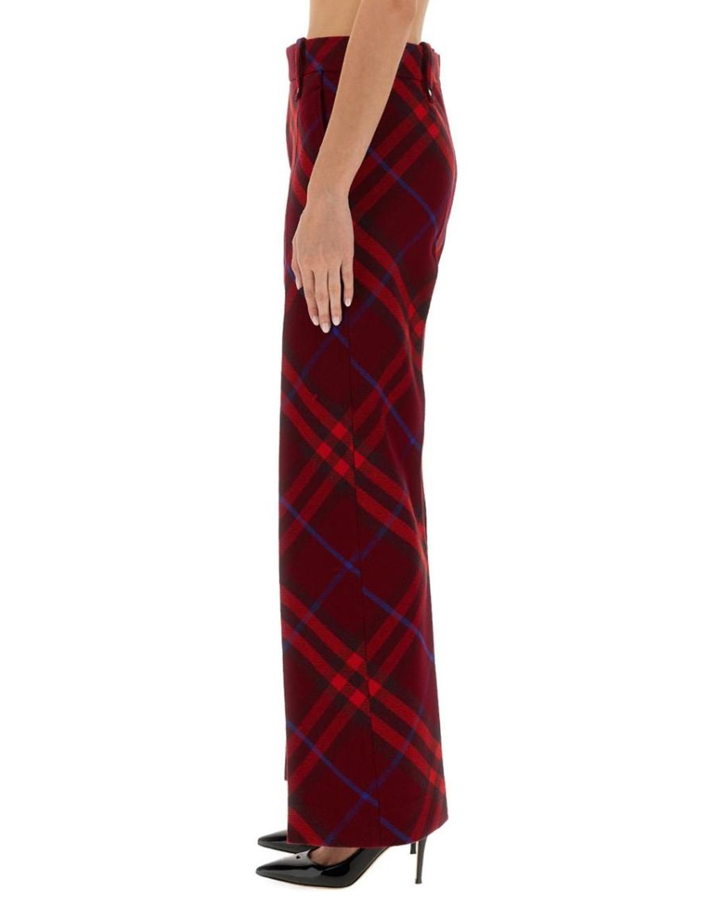 Burberry Red Regular Flat Front Pants