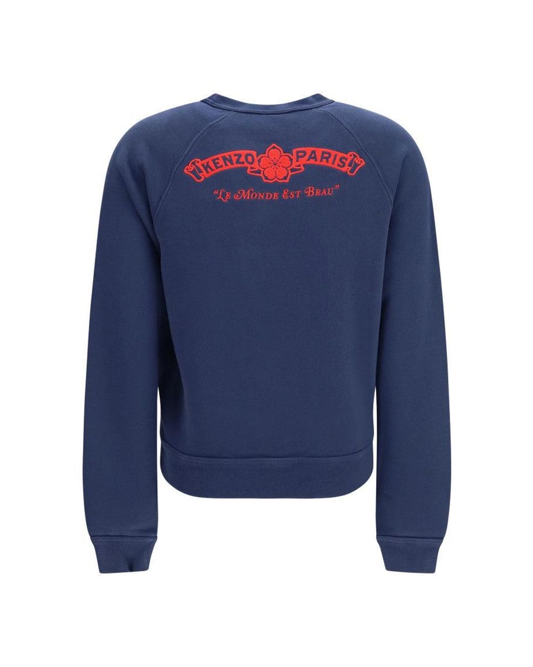 KENZO Blue Embroidered Crew Neck Sweatshirt