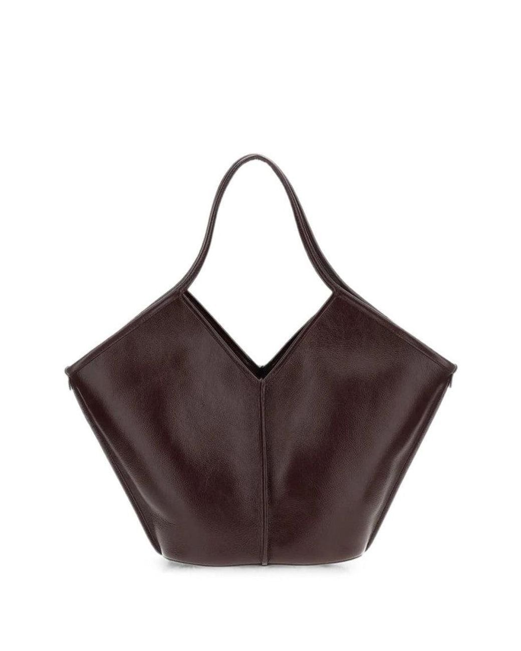 Hereu Brown Burgundy Calella Large Tote