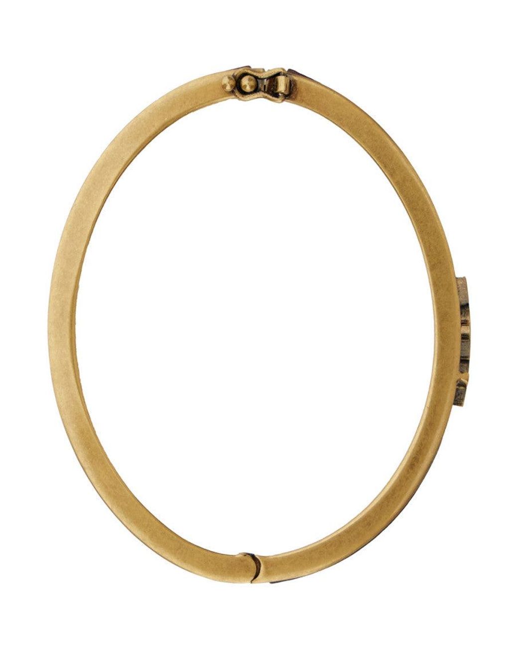 Saint Laurent Metallic Ysl Leather Bracelet