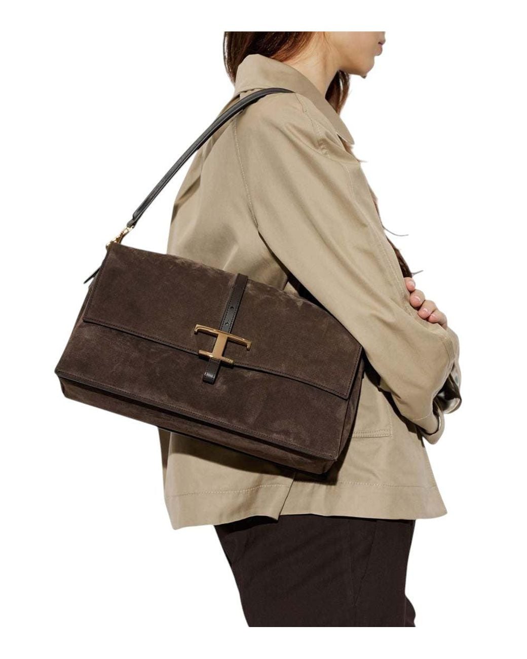 Tod's Black T Timeless Large Shoulder Bag