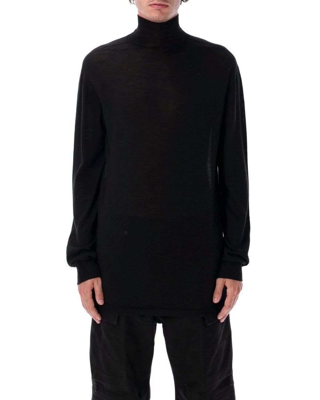 Rick Owens Black Wool Sweater for men