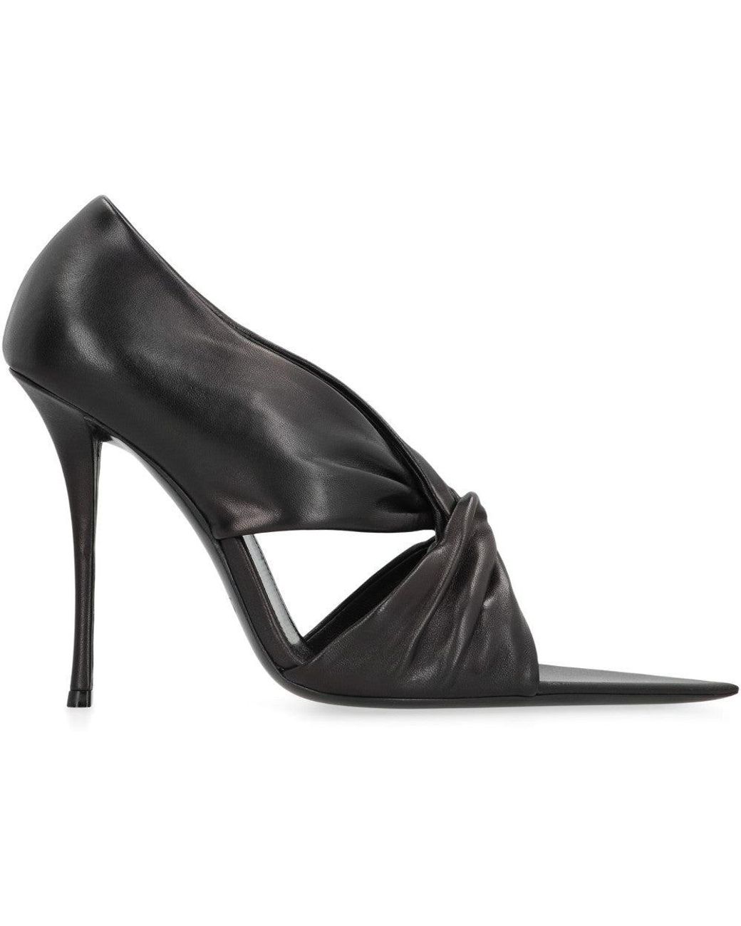 Saint Laurent Black Malika Heeled Sandal