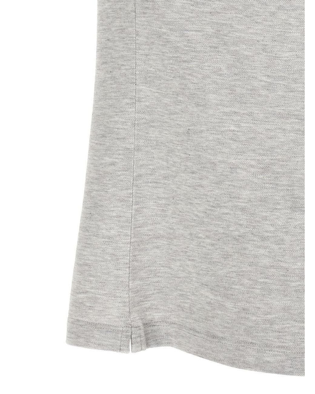 Brunello Cucinelli Gray Embroidery Logo Polo for men