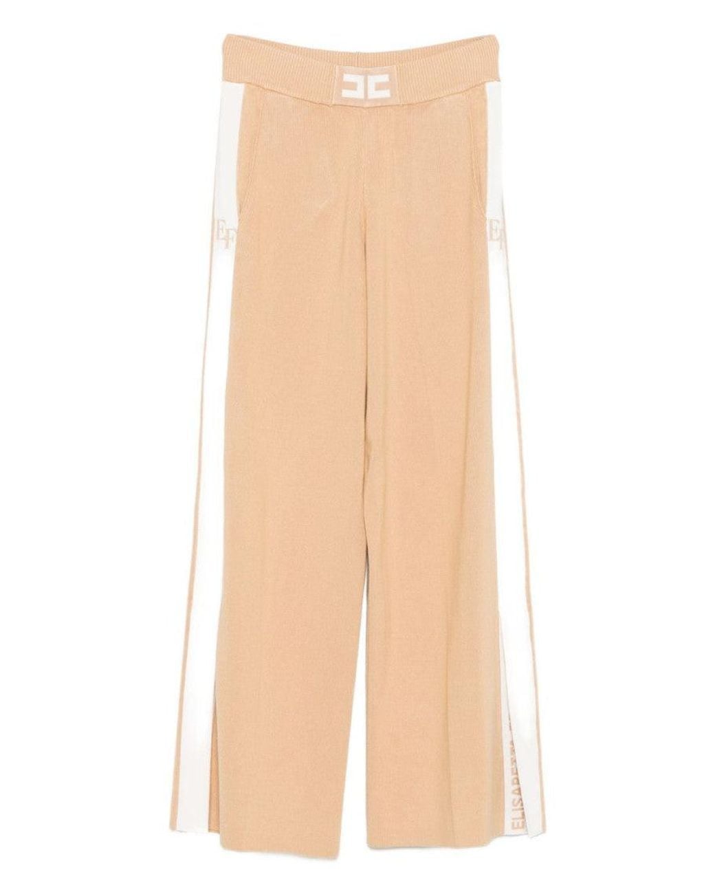 Elisabetta Franchi Natural Logo Trousers