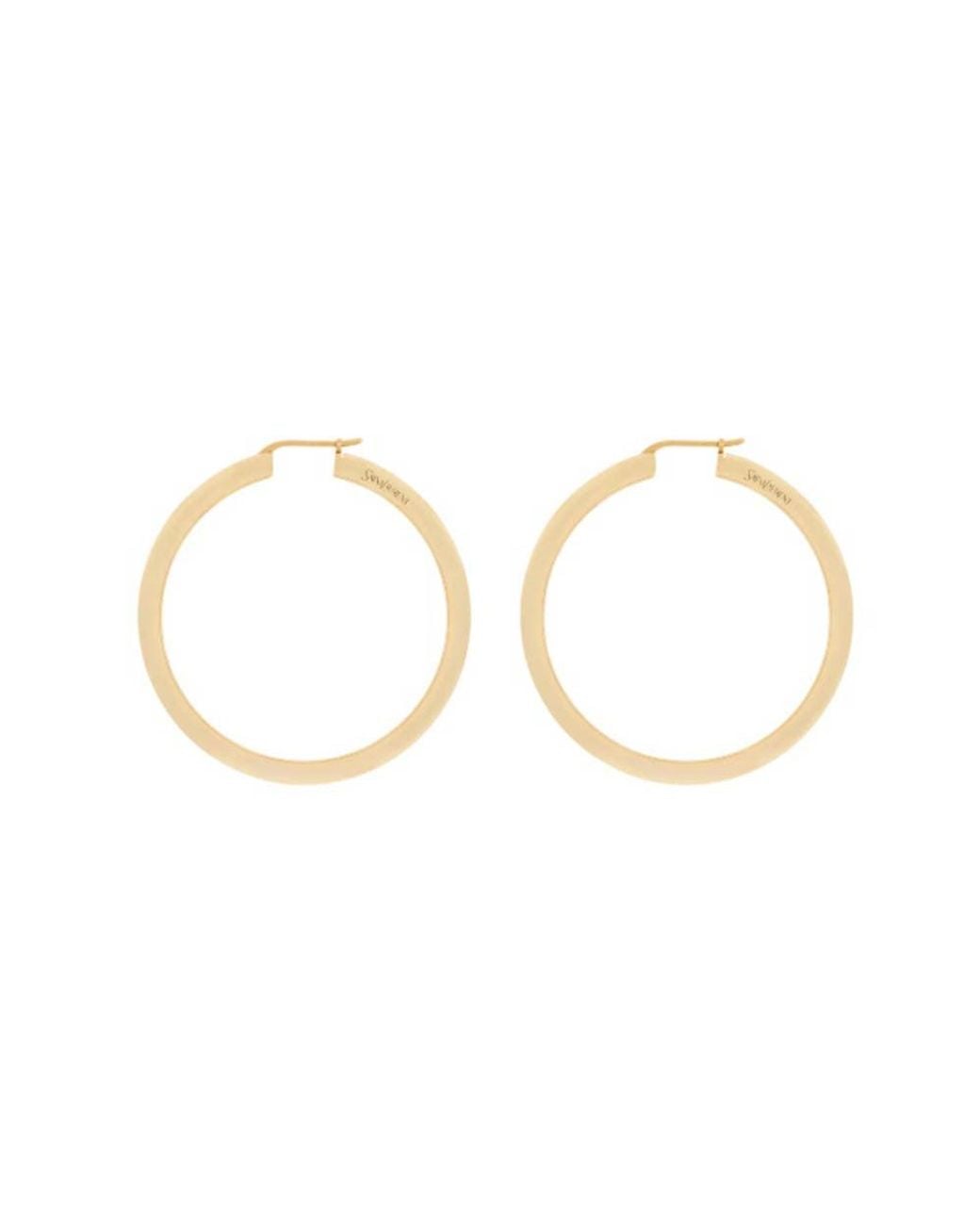 Saint Laurent Metallic Golden Hoop Earrings