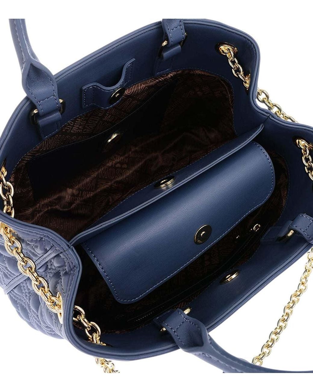 Love Moschino Blue Logo Medium Satchel