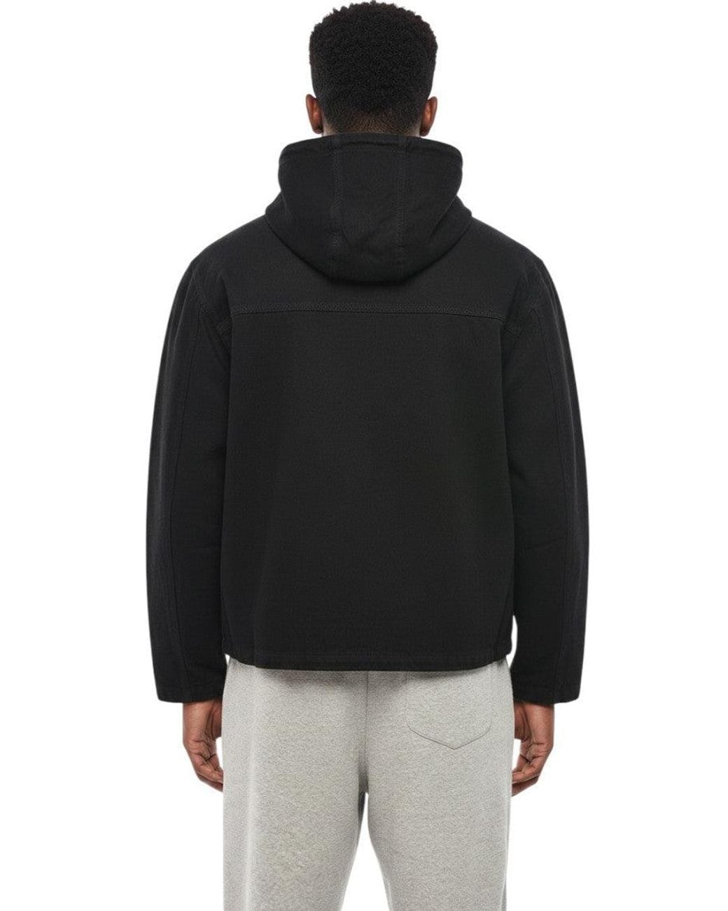 1989 STUDIO Black Solid Zip Up Hoodie for men