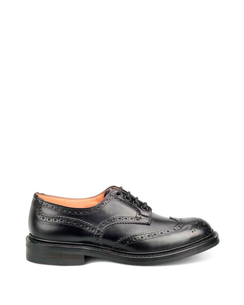 Tricker's Gray Leather Lace Up Shoes for men