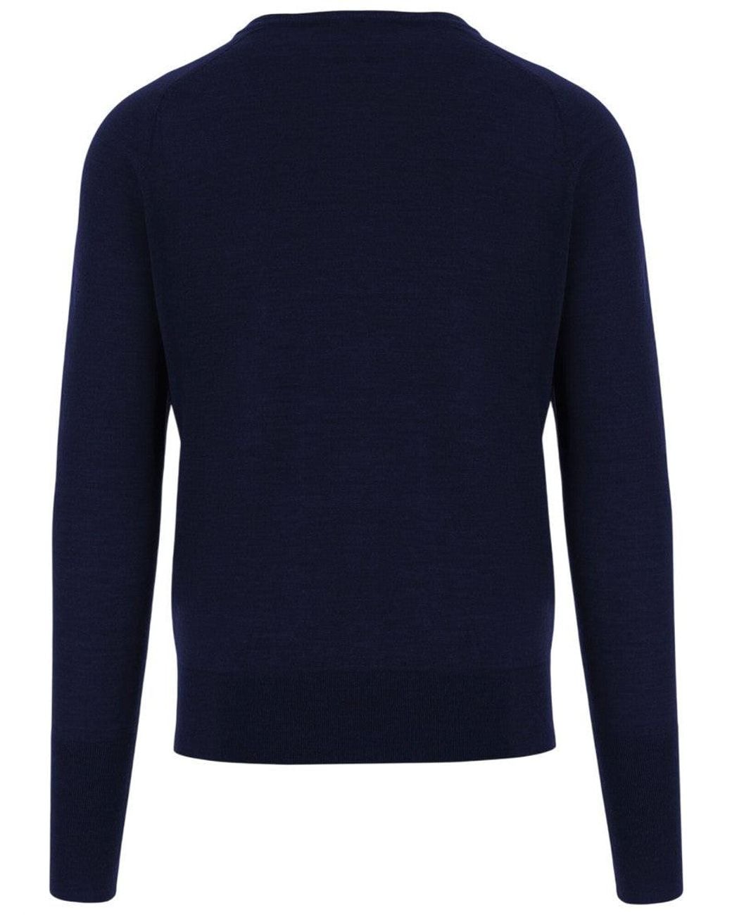 Oliver Lattughi Blue V Neck Sweater for men