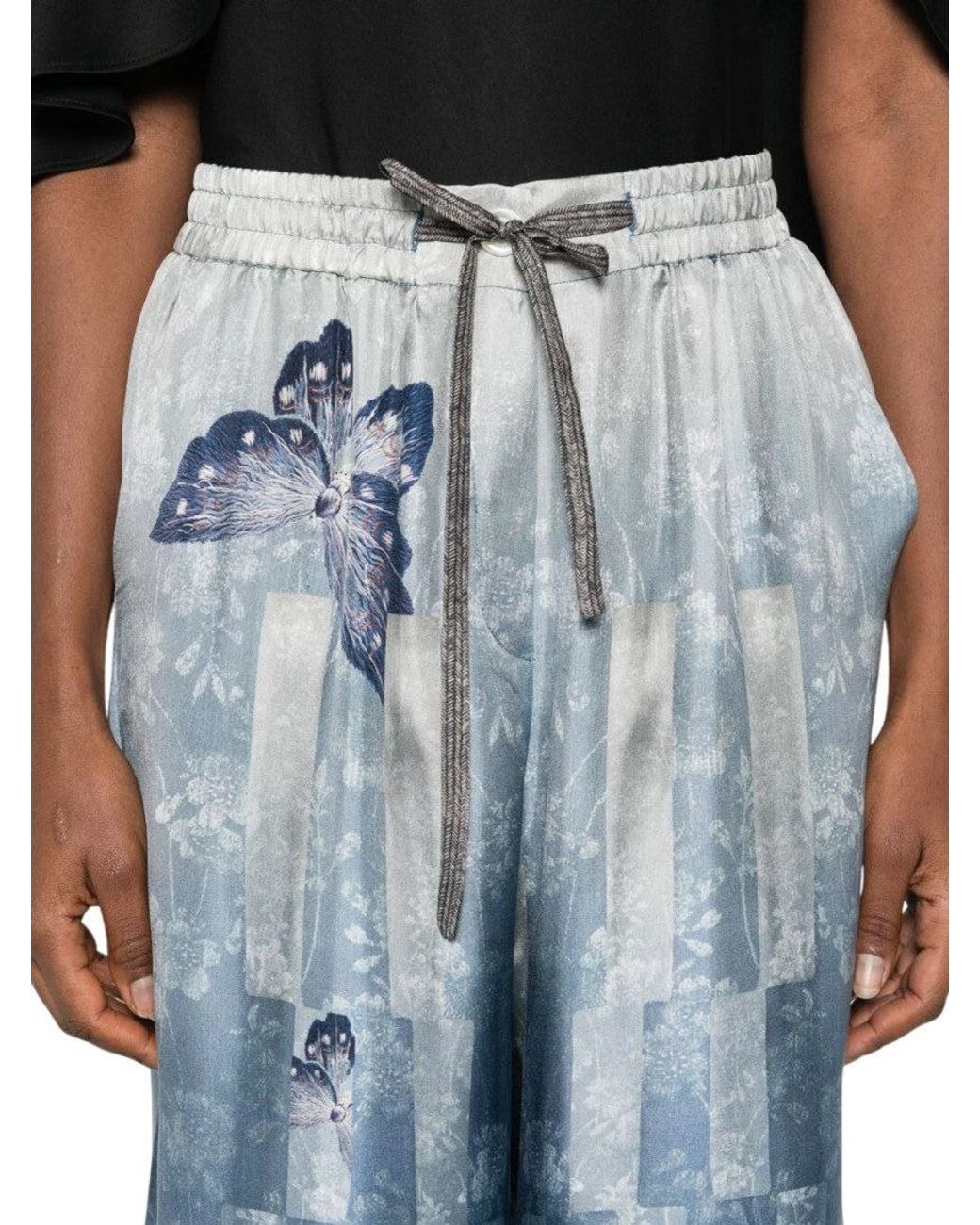Pierre Louis Mascia Blue Relaxed Printed Pant