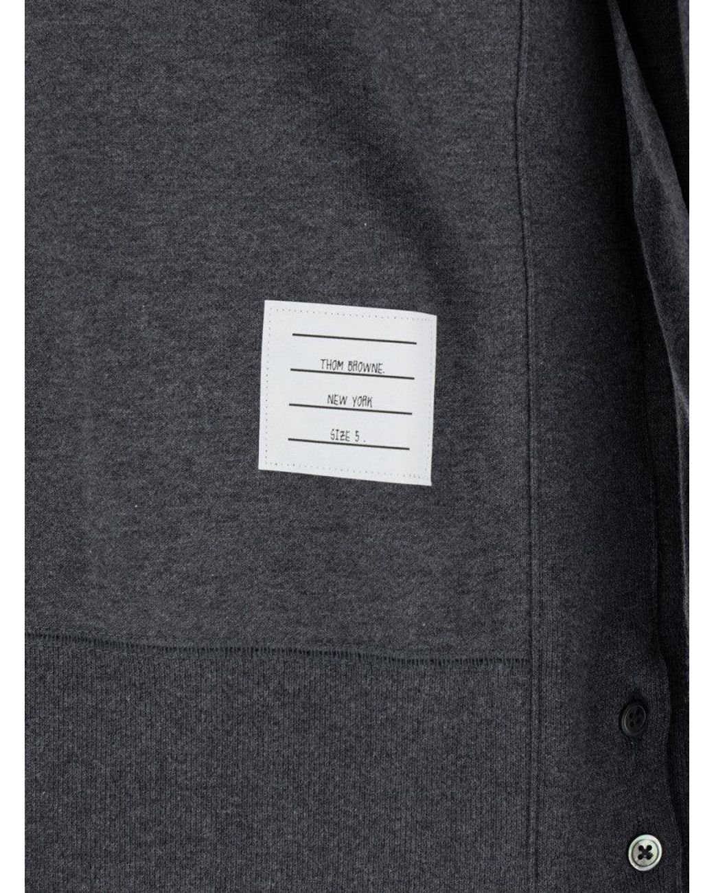 Thom Browne Gray Striped Sleeve Sweatshirt for men