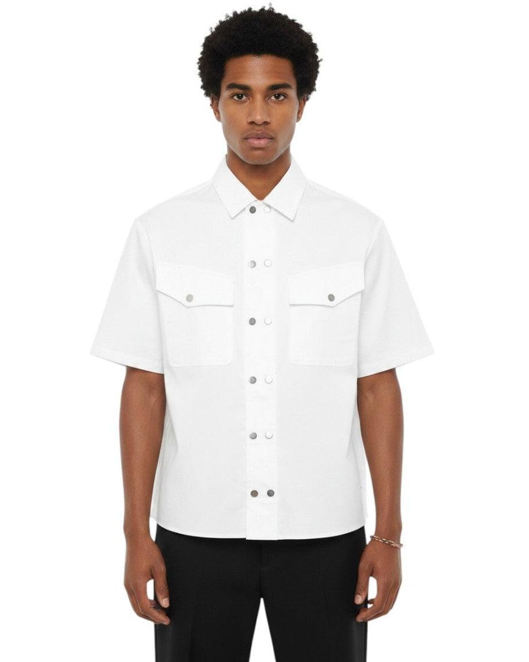 Neil Barrett White Loose Solid Shirt for men